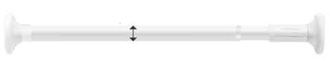 KMOCEPLY Tringle à rideau de douche extensible de 50 à 80 cm - Tringle à rideau de douche robuste sans perçage - Tringle télescopique en acier inoxydable - Tringle à vêtements réglable - Blanc