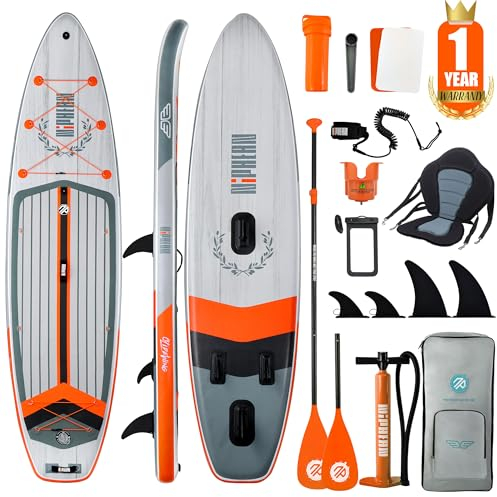 Niphean (Extra Groß) Stand Up Paddle Board, SUP für 2+1 Personen/Familien, SUP Board mit (Anfängergeeignet) Balancierflügel, Wasserdichte Handyhülle, Inflatable Paddle Boards for Adults, Geschenkideen