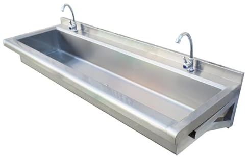 Kommerzielles Handwaschbecken, gewerbliches Spülbecken aus Edelstahl mit Wasserhahn und Sieb, platzsparendes Küchenspülbecken zur Wandmontage, für Restaurant/Garage/Schulen