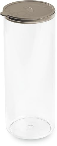 Giostyle Conteneur alimentaire pour garde-manger rond XL | Taupe | 2,2 L | Fabriqué en Italie | Couvercle hermétique | Ligne avec.Tengo
