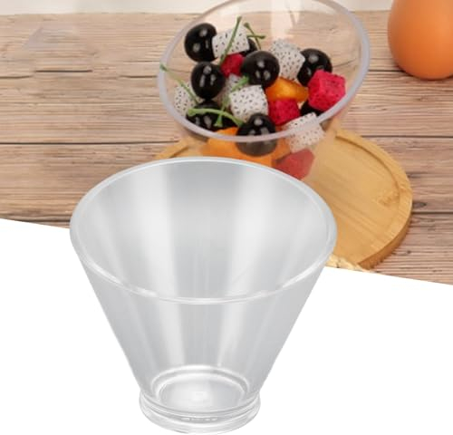 BLSYHDH Ensaladera Acrílica con Diseño Inclinado, Tazones Transparentes para Mezclar, Accesorios Versátiles para Tazones para Servir, Ideales para Pasta, Frutas, Palomitas de(Tamaño Mediano 460ML)