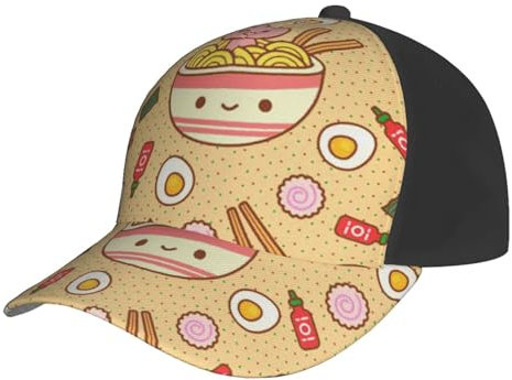 Kiwi Birds Niedliche stilvolle und atmungsaktive Baseballkappe, verstellbare Unisex-Mütze für Outdoor-Aktivitäten, Sportmütze, Sonnenblende, lässige Kappe, klassische Mütze, Leckerer Süßer Ramen,