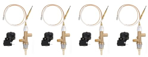 Goorvoucs 3X Steuerventil für Gas-Terrassenheizung, Thermoelement, Sensor, Dump-Schalter, Knopf, Propan, FlüSsiggas, Feuerstellensteuerung, Sicherheits-Pilotanschluss-Set