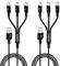 GELRHONR 2Pack, Multi USB C Fast Charging Cable 3A,Nylon 3 in 1 USB A to C Y Splitter Cable with 3 Type-C Port Adapter 4FT-1.25M For Compatible Tablets,Pad,Laptop