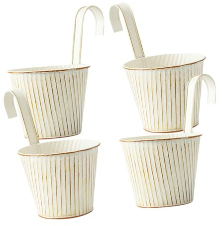 MERRYHAPY 4piezas Maceteros Colgantes De Vintage De Adorno De Pared para Plantas Macetas Colgantes para Decoración De Jardín y Balcón Sin Orificio De Drenaje Estilo Retro