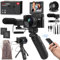 Digital Camera Digitalkamera mit Zubehör Kit 48MP 4K Videokamera für Vlogger Fernbedienung Autofokus Flip Screen Camcorder Fotokameras mit Stativgriff, Weitwinkel-Makro-Objektiv, Mikrofon, Batterien