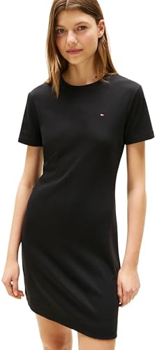 Tommy Hilfiger Damen Kleid New Cody Slim Short Dress aus Baumwolle, Schwarz (Black), M