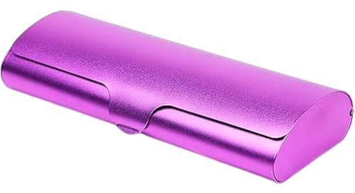 Lamppdcor Augenbrillen Hülle Hart 6.1x2.4x1.1 Brille Hülle Purpur Aluminium Eye Glass Hülle glatte exquisite tragbare Brillenkoffer für Zuhause, Büro, Reisen