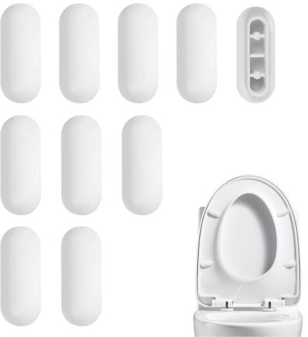 10PCS Toilet Seat Buffers Durable and Sturdy Convenient to Use Toilet Seat Bumpers Easy to Install Great Buffering Toilet Seat Stabilisers for D Shape Toilet Seat and Most Toilet Seat Models