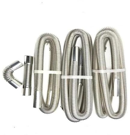 Endrohr 60 cm 120 cm 200 cm 300 cm Luft Diesel Standheizung Edelstahl Auspuffrohr Gasentlüftungsschlauch Mit Schlauchklemme Für Autoheizung Auto Auspuff Endrohr(PYG-300cm)