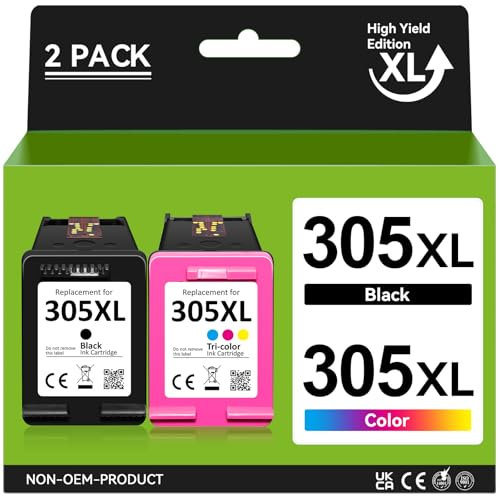 305 XL Druckerpatronen Kompatibel für HP 305XL Patronen (2er Pack) - Schwarz & Farbe - Für HP DeskJet 2700/2710e/2720e/Plus 4100/4130e, Envy 6000/6010e | Hochkompatibel | Lange Laufzeit