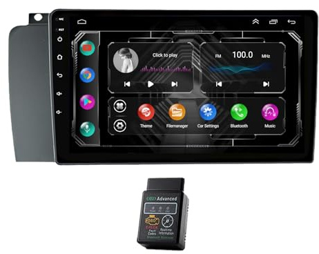 Für Volvo XC70 V70 S60 2004 2005 2006 2007 Autoradio USB Bluetooth 8 Core 9 Android 13 Autoradio DAB+Radio CarPlay Navi Bluetooth DAB+Radio WiFi FM Radio (4GB RAM+ 64GB ROM)