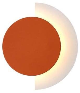 LUOYAOB Wandleuchten Moderne runde LED-Wandleuchten, 3-Farben-Temperaturmodus, Wandleuchte, minimalistische Innendekoration, Wandlampe for Wohnzimmer, Schlafzimmer, Nachttisch(Orange)