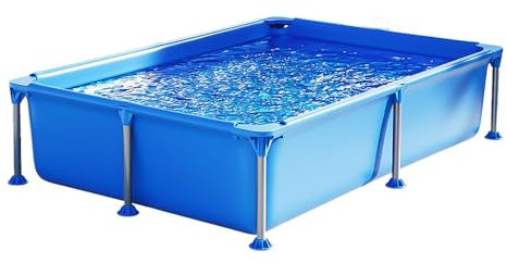 Fayelong Piscina Rettangolare Sopra Terra Piscina Con Telaio in Acciaio in Metallo Set Facile Piscina Del Cortile Di Famiglia Per Cortile, Giardino, Prato Per Adulti
