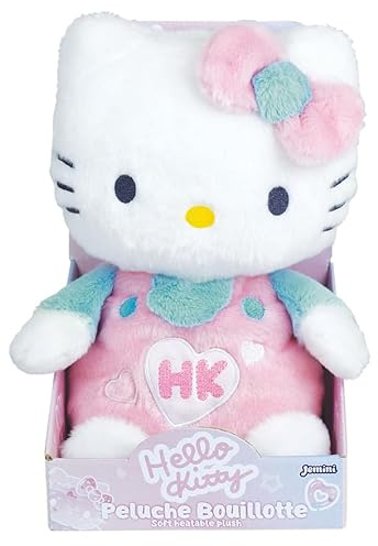 JEMINI | Plüschtier Hello Kitty Wärmflasche | 21 cm | Wärmekissen Baby ohne Wasser | natürliche Tonperlen | Baby Trost Spielzeug | waschbar | Geschenkidee für Mädchen | 024445