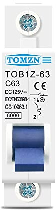 CaFfen Sicherungsautomat DC-Leitungsschutzschalter 6KA 1P 125V Mini-Leistungsschalter 3A 6A 10A 16A 20A 25A 32A 40A 50A 63A Leitungsschutzschalter(10A)