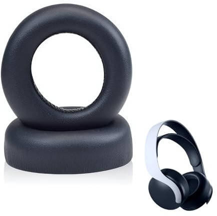 Ohrpolster Ersatz für Sony PS5 Pulse 3D Wireless Headset, Premium Protein PU Leder & Dichter Memory-Schaum, Geräuschisolierung & Komfort für PlayStation 5 Gaming, Schwarz