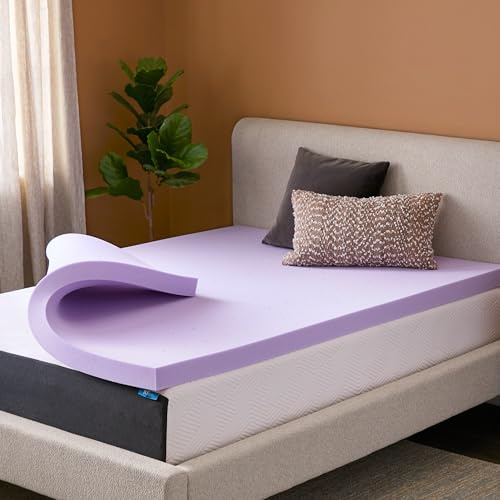 LUCID 3 Inch Lavender Infused Memory Foam Mattress Topper-Ventilated Design-Cal Size, California King