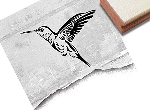 Stempel Tierstempel KOLIBRI Vogel - 2 Größen - Motivstempel für Schule Beruf Scrapbook Artjournal Servietten Basteln Kunst Deko - zAcheR-fineT (groß ca. 44 x 60 mm)