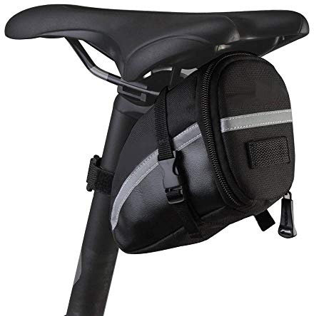 XPhonew Bike Saddle Bag, Bike Seat Wedge Pack Pannier Storage Rear Bag Mountain Road MTB Bicycle Cycling PU Saddle Bag, Bicycle Repair Tools Pocket Pack Riding Cycling Pouch with Reflective Stripe