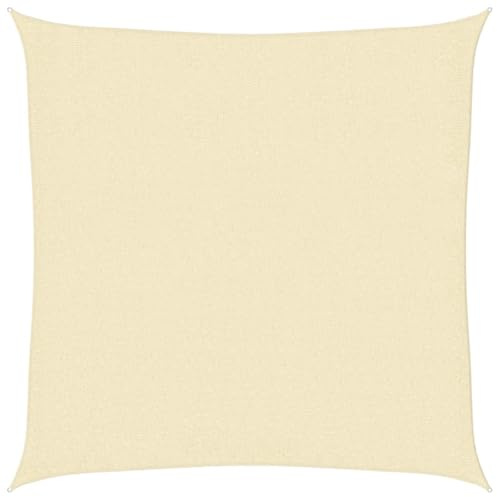 vidaXL Sonnensegel, HDPE, quadratisch, 2 x 2 m, cremefarben