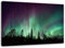 Feeby. Wandbild - 1 Teilig - 80x120 cm, Leinwand Bild Leinwandbilder Bilder Wandbilder Kunstdruck, POLARLICHT, NATUR, SCHWARZ