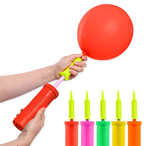 Inflador de Globo - Bomba Manual de Doble Acción con Globo de Mano (Rojo)