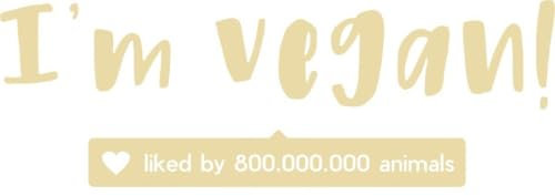 CLICKANDPRINT Aufkleber » I am vegan!, 75x25,4cm, Glasdekor Gold fein (Raureif- und Sandstrahleffekt) • Dekoaufkleber/Autoaufkleber/Sticker/Decal/Vinyl