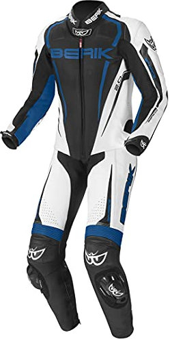 Berik Race-X 1-Teiler Motorrad Lederkombi, schwarz/weiß/blau, 56