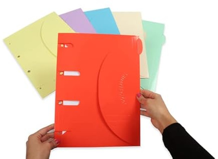 Djois, 111305 - Perforierter Smartfolder, laminiert, mit Register, A4, sortiert, 6 Stück, Ordner, Trennblatt, Dokumentenhalter, Büro, Zuhause, Schule, Organisation, Dokumente, praktisch, langlebig