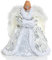 Premier Decorations Silver & White Angel Tree Topper with LED Lights - Battery Operated