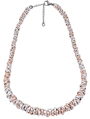 ParticolarModa Collana nodini intrecciati regolabile per donna 6 mm | Lunghezza personalizzata, Leggero, Alluminio Anodizzato, Acciaio inossidabile, Anellini lucidi