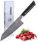 zayiko Black Edition Damastmesser Kiritsuke I 20 cm Klinge aus 67 Lagen VG10 Damaststahl I Ergonomischer Pakkaholzgriff I Premium japanisches Chefmesser für Fleisch, Fisch & Gemüse I Geschenkbox