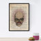 Nacnic Schädel mit Brille und Schnurrbart Poster. Wand Art in Vintage Stil für Haus Dekoration. A4-Format