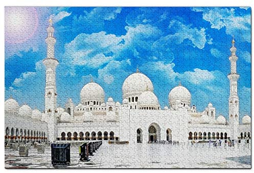 UAE Sheikh Zayed Große Moschee Abu Dhabi Puzzle 1000 Teile Holzpuzzle Erwachsene Spielgrafik Reise Souvenir Holz