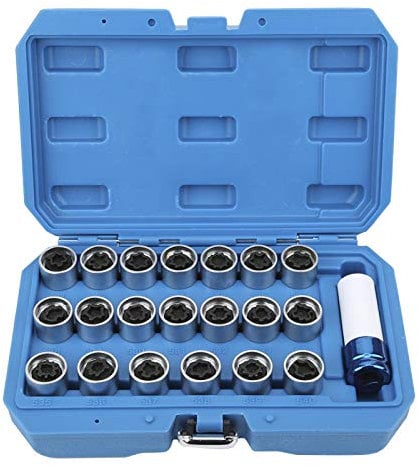 21 Pz/set Bullone di bloccaggio ruota Dado Set di chiavi Set di rimozione Kit antifurto Kit di rimozione Adatto per Mini serie E12 E21 E23,strumento di riparazione automatica