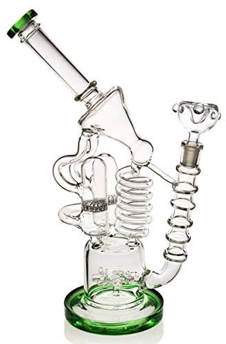 glss Bong en verre recyclé Vert 33 cm et 14,4 mm