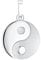 Amor Motivanhänger 925 Sterling Silber Unisex Damen Herren Anhänger, 2,4 cm, Silber, Yin&Yang, Kommt in Schmuck Geschenk Box, 2023060