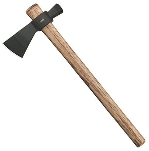 CRKT Chogan Hammer T-Hawk: hacha de camping al aire libre con encuesta de martillo, cabeza de acero al carbono forjado, mango de madera de nogal Tennessee 2724
