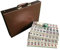 LANYOTA Ensemble de Mahjong 3,6 x 2,7 cm, Jeu de Mahjong Chinois avec étui de Transport, 3,8 cm, Grand 144 + 2 Carreaux avec Chiffres Arabes, 2 dés et 1 indicateur de Vent