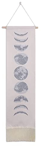 LIJUCAI Mondphase Tapisserie Wandbehang Mondfinsternis Zyklus Quaste Teppich Sonne Mond Wandteppiche Böhmische Wanddekoration,O,China