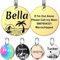 YEHANTI Hundemarke mit Gravur, Dog Tag Personalisiert mit Name, Telefonnummer und Verschiedene Muster Graviert für Hunde Katzen, Rund Edelstahl Adressanhänger Marke für Hundehalsband (Groß, Gold)