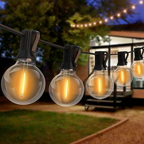 Fortand Lichterkette Außen Strom, 20m LED Lichterkette Glühbirnen 30+2 G40 Birnen Outdoor Lichterkette Warmweiss IP44 Wasserdicht Plastikbirnen Warmweiß Innen Außen LED Lichterketten für Garten Party