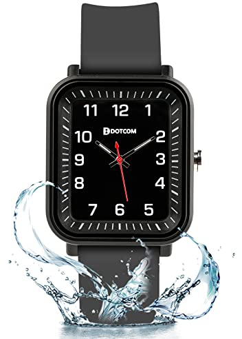 Edillas Kinderuhr Analog für Jungen Mädchen,wasserdichte Armbanduhr Jungen Mädchen Kinder Kleinkind zum Leicht zu lesen Lernen Zeitschule mit Weichem Riemen Lernen Uhren (Schwarz weiß)
