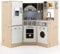 COSTWAY 9 en 1 Cuisine Enfants en Bois avec Effets Sonores & Lumières Réels, Jeu de Cuisine Bois Enfant avec Machine à Glaçons & Micro-Ondes, Jeu d'Imitation pour Garçon Fille de 3 Ans+