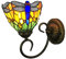 SanBouSi Retro Wandleuchte Tiffany Stil Farbige Glas Lampeschirm Wandlampe Libelle Nachttischlampe Innen für Wohnzimmer Schlafzimmer Treppenhaus E27