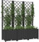 Gecheer Pflanzkübel mit Spalier Gartenspalier Frost- und UV-beständig Rankgitter Rankhilfe Pflanzkasten Blumenkübel Hochbeet Blumenkasten Schwarz 120x40x136 cm Polypropylen