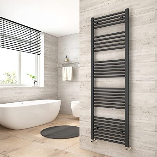 Heilmetz 1600 x 500 mm Anthracite Radiators for Bathroom, Towel Radiators 30 Bars Heated Towel Rail Radiator Towel Warmer Central Heating Radiator