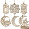 24 Stück Ramadan Holz Anhänger 8cm Eid Mubarak Hängende Ornamente mit Ramadanlaterne Mond Stern Form Ramadan Dekoration für Islamisches Fest Ramadan Eid Deko Wand Tür Fenster usw.
