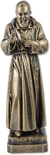 Statua San Pio (Padre Pio) di Pietrelcina in Resina cm 30 color Bronzo - MADE IN ITALY